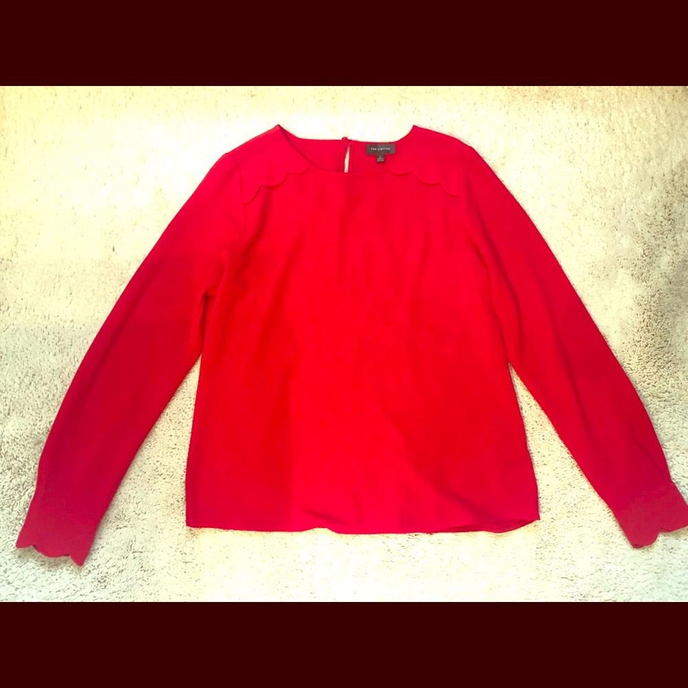 Red blouse with scallop details from The Limited